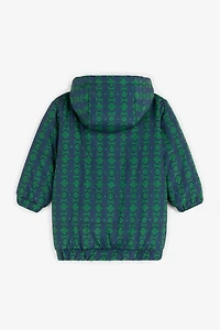 RC Monogram-Print Padded Coat