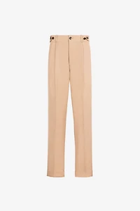 Pleat-detail straight-leg trousers