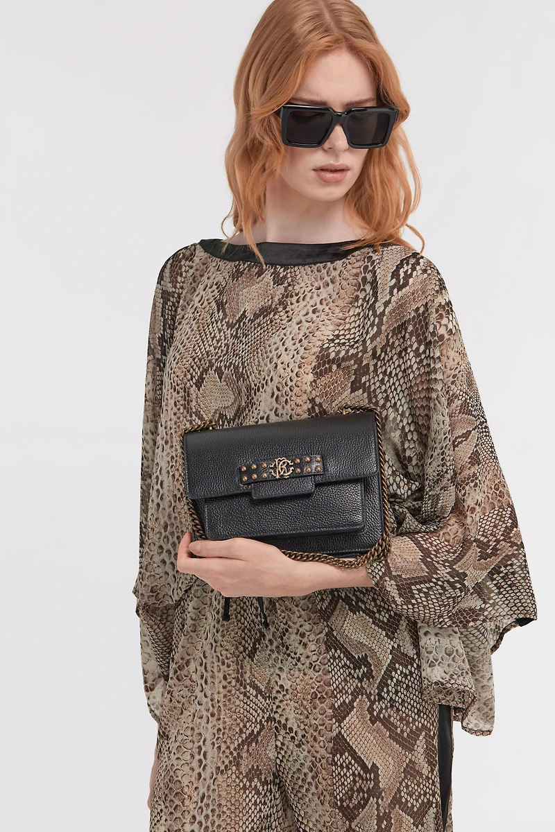 Black Pochette Bag with Monogram RC