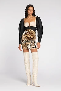 Leopard-print mini dress