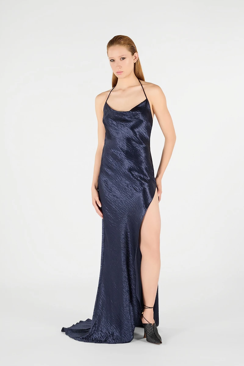 Long Dress with Cowl Neck