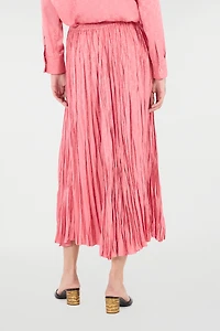Crumpled-Effect Midi Skirt