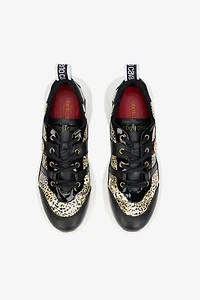 Leopard Print Leather Sneakers