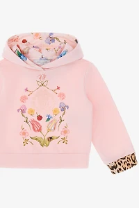 Sweatshirt With Flowers, Fruits And Jaguar Skin Print