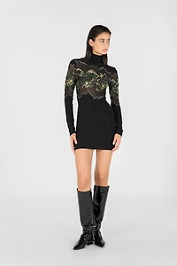 Mini dress with snake print