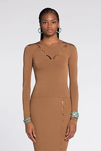 Knit top with cut-out