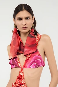 Garden Rose And Cheetah Skin Trikini