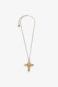 Green Jewelled Cross Necklace