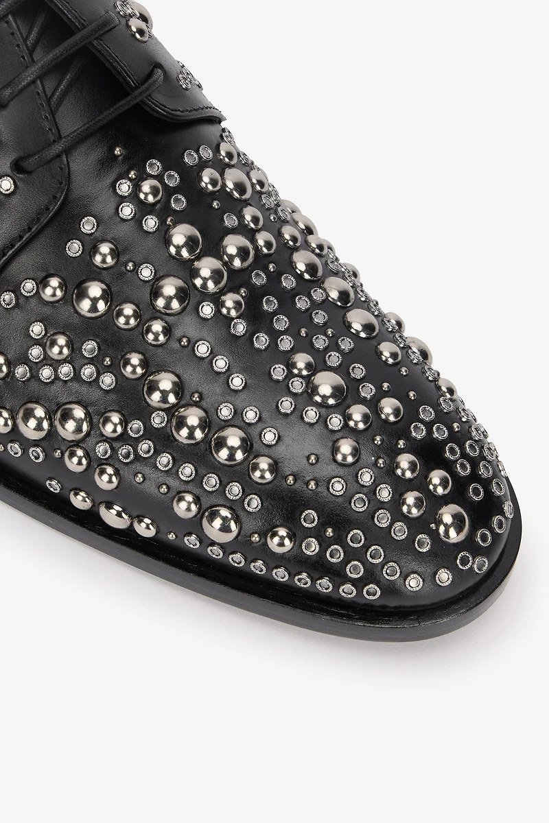 Lace-Up Loafers With Studs