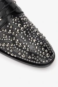 Lace-Up Loafers With Studs