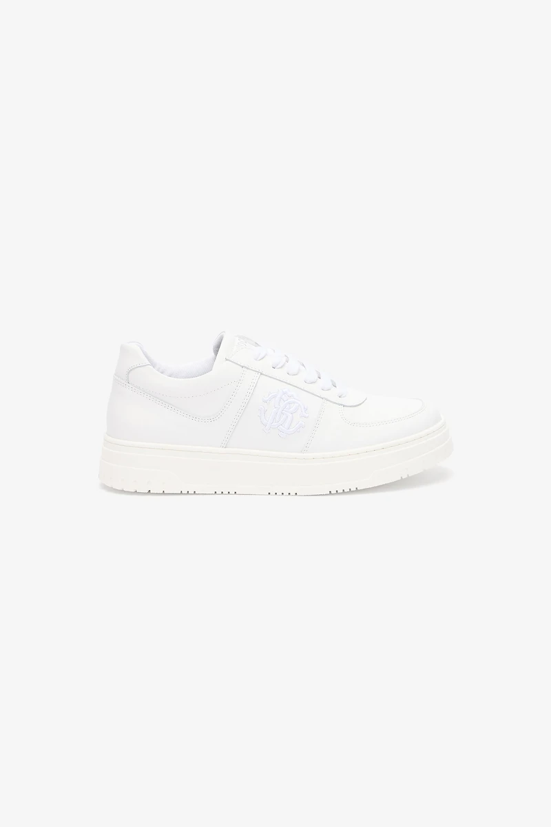 White Sneaker with Embroidered Monogram RC