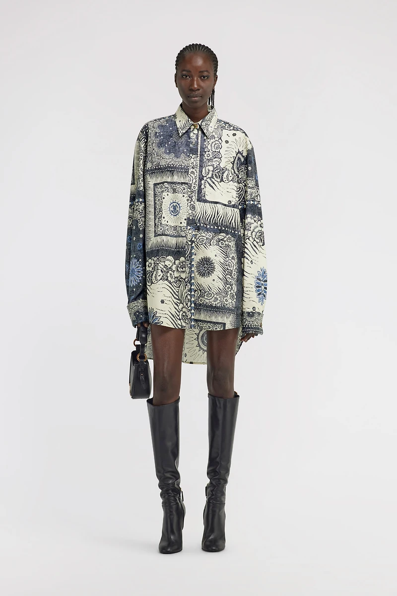 Bandana Print Dress Shirt