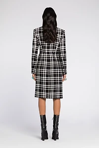Plaid Single-Breasted Coat