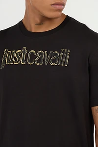 Black T-Shirt With Gold Logo