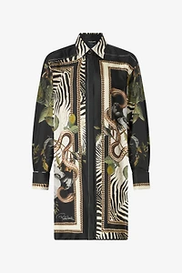 Long Shirt With Zebra And Snake Print