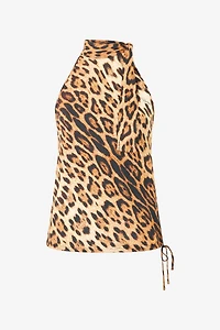 Halterneck Top With Jaguar Skin Print
