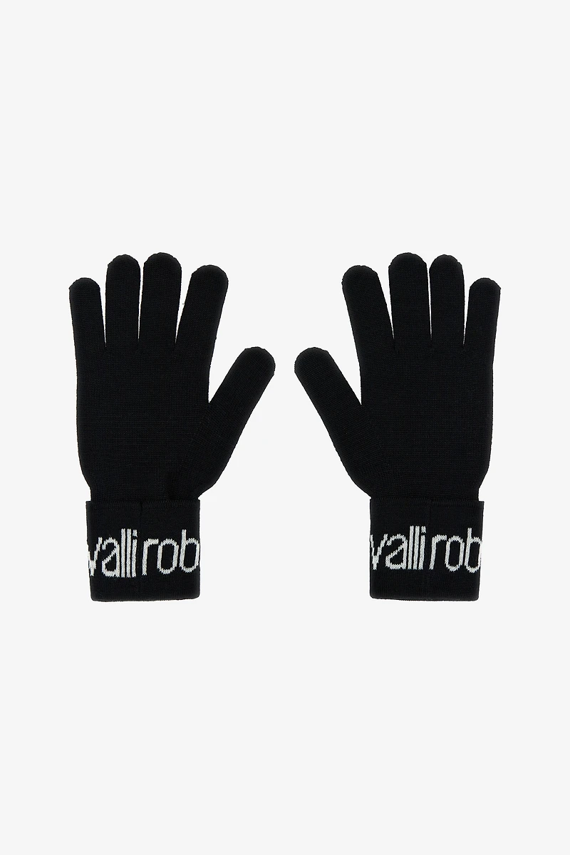 Wool Blend Gloves with Logo