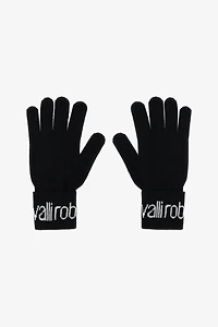 Wool Blend Gloves with Logo