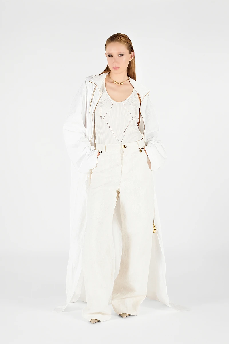 Wall Print Wide Leg Trousers