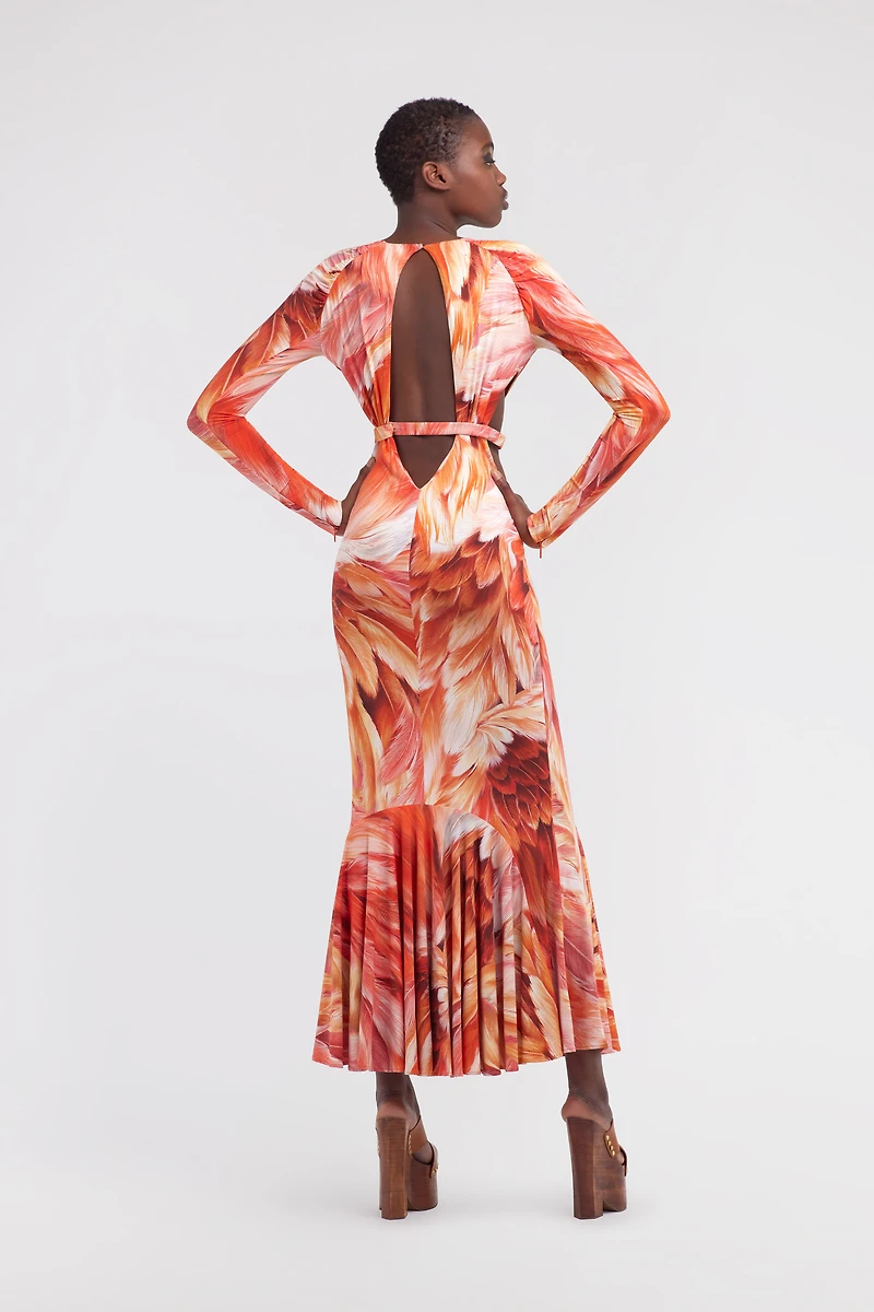 Plumange Print Maxi Dress