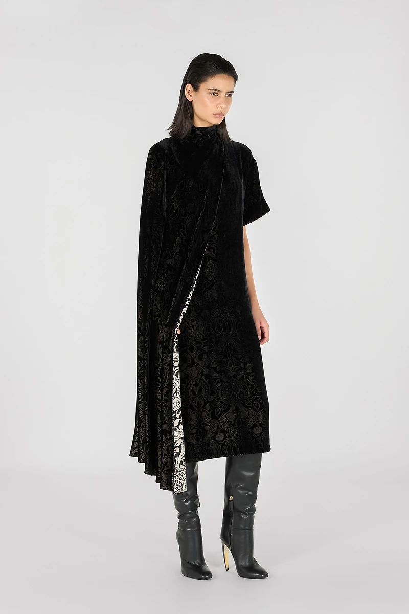 Long dress with Brocade print