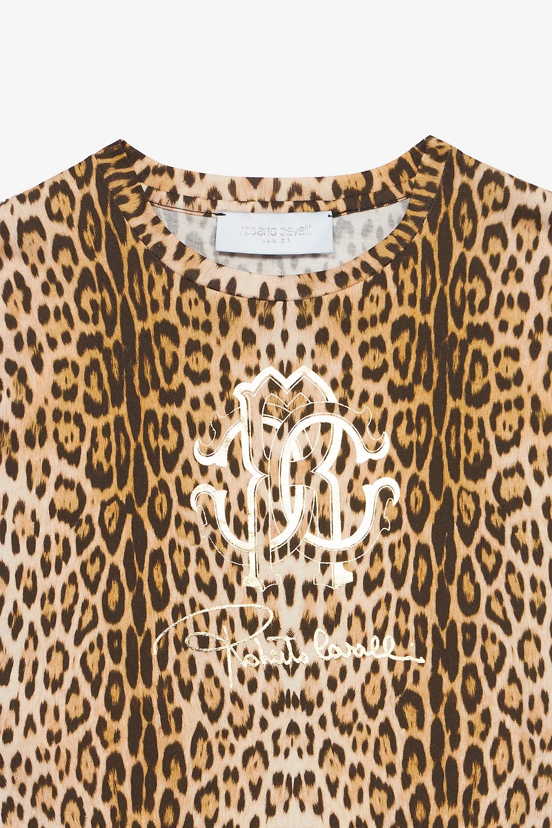 T-Shirt With Jaguar Skin Print