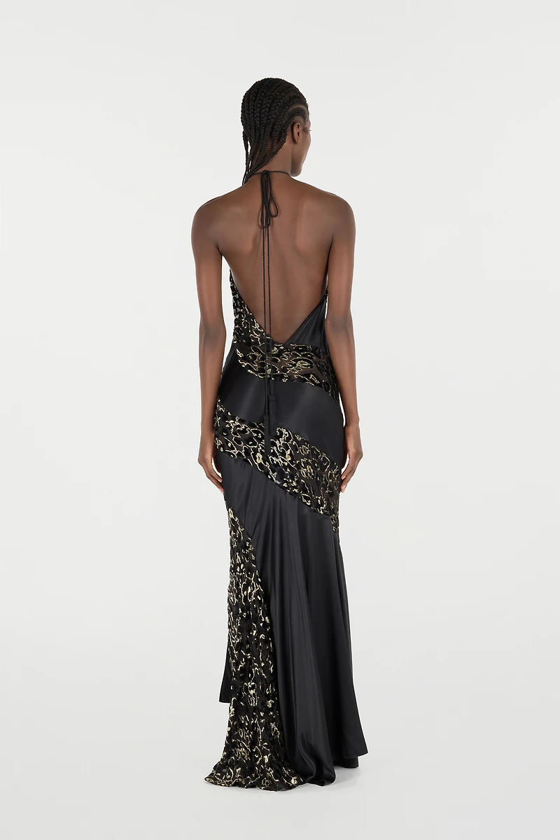 Long See-Through Dress With Leopard Print Pattern