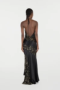 Long See-Through Dress With Leopard Print Pattern