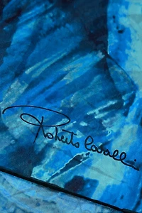 Silk Scarf with Malachite Print