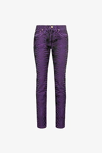 Zebra-Print Slim-Fit Jeans