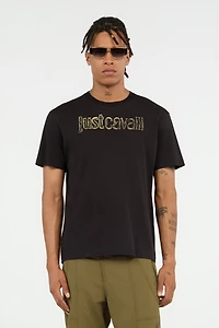 Black T-Shirt With Gold Logo