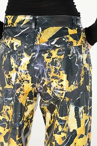 Loose trousers with Marble print