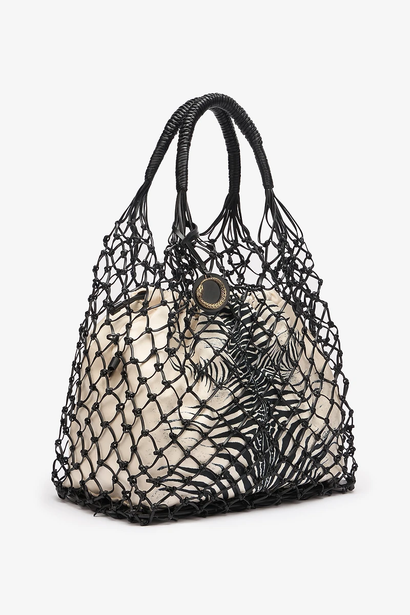 Bag With Mesh And Mini Zebra Print