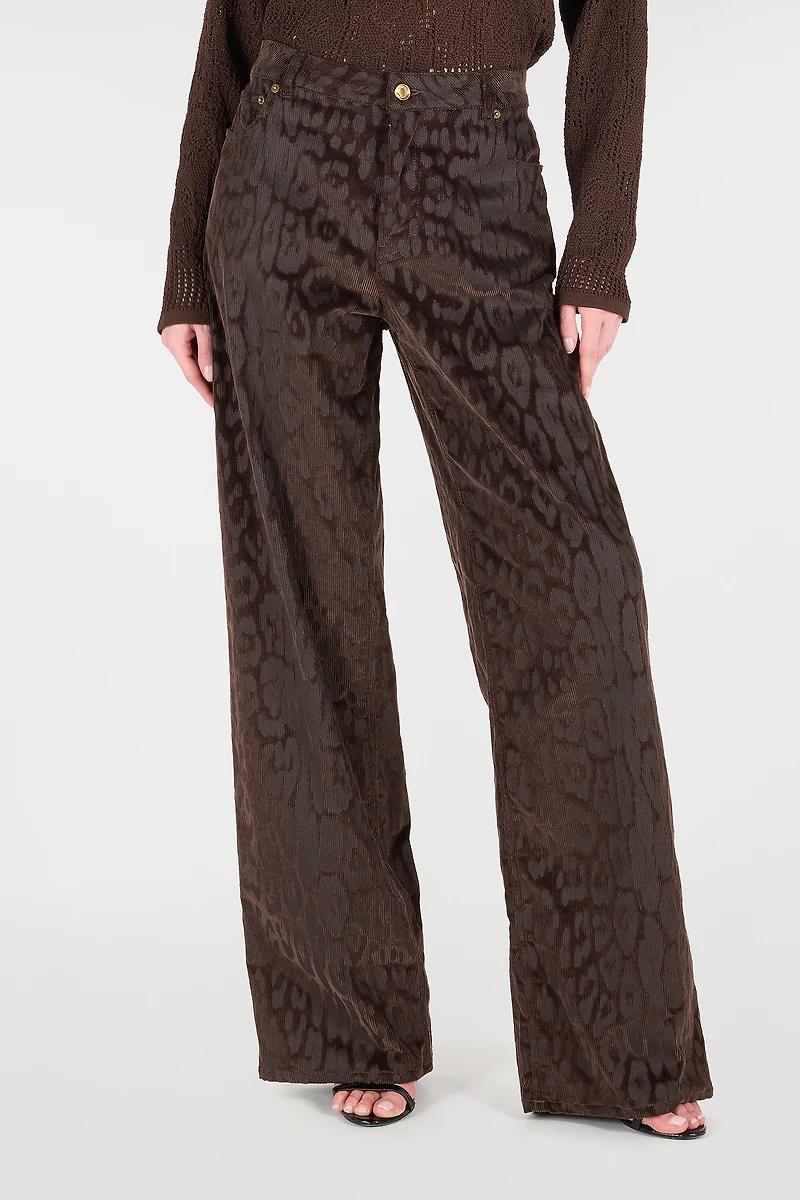 Jaguar Skin Corduroy Pants