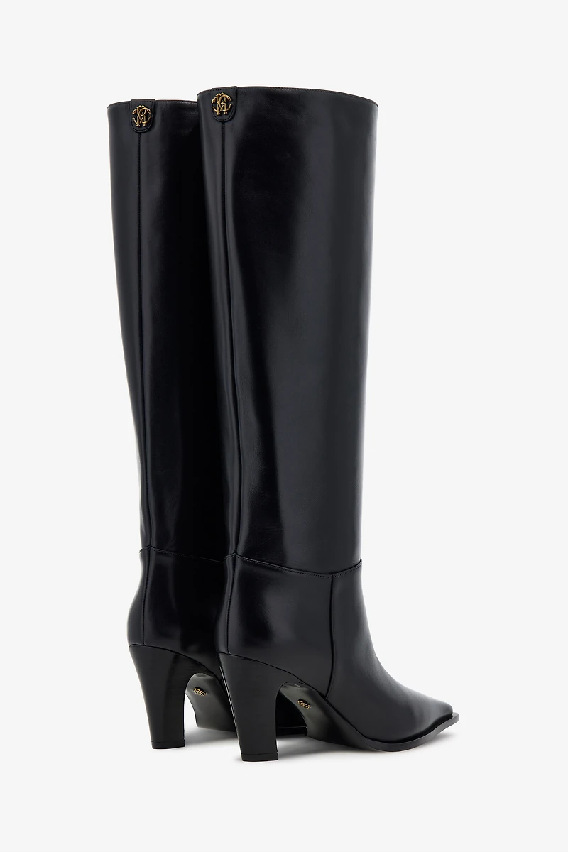 Leather knee-high boots