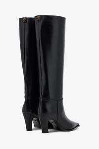 Leather knee-high boots