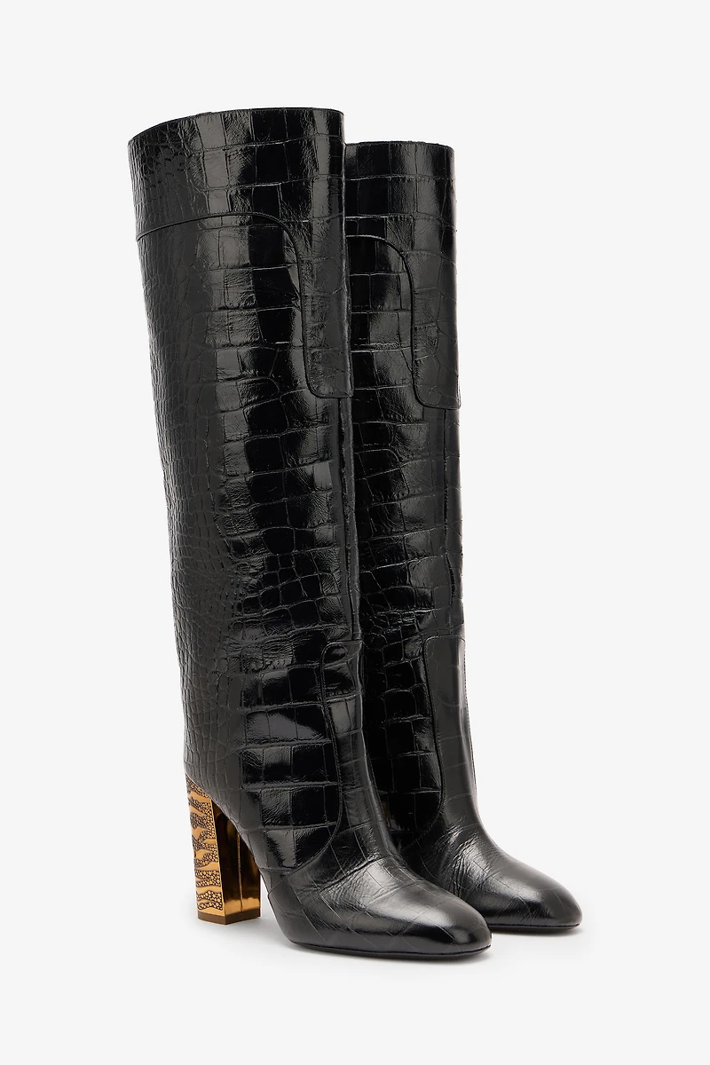 Boots With Crocodile Embossing