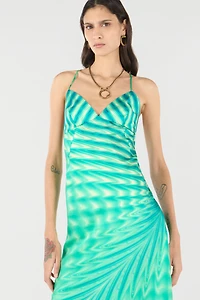 Asymmetric Dress With All-Over Print