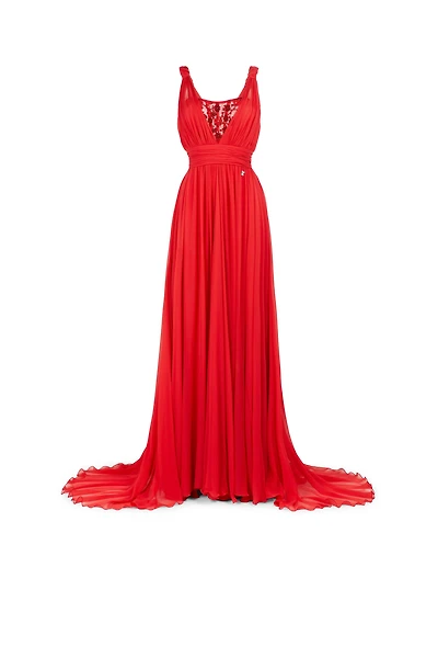 Bead-Embellished Silk Maxi Dress