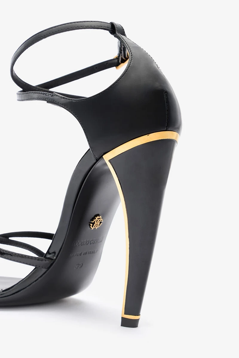 Heeled sandals with Fang heel