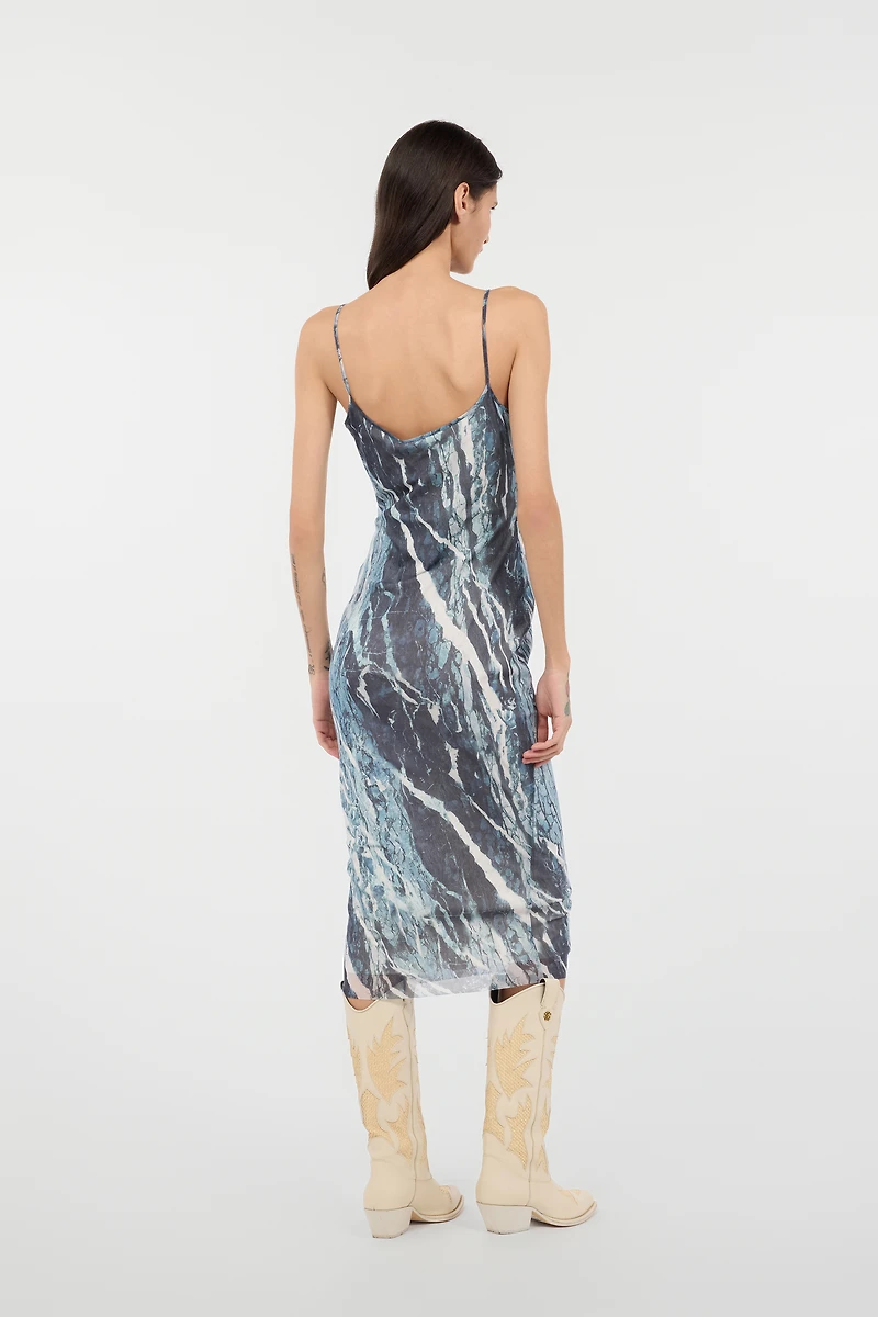 Rubane-Print Midi Dress