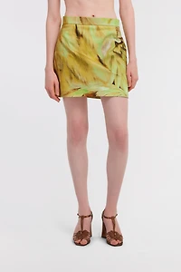 Plumage Print Mini Skirt