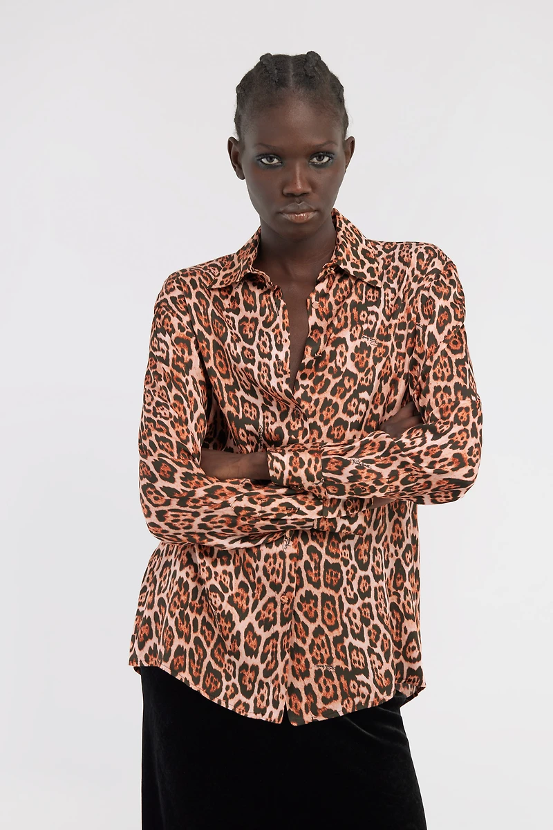 Shirt with jaguar print