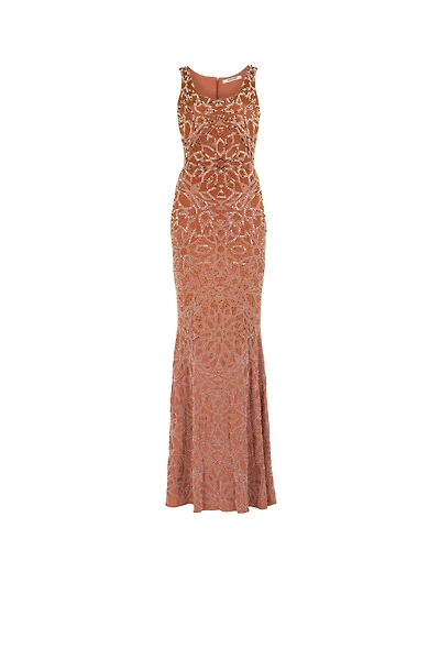 Bead-Embellished Maxi Dress