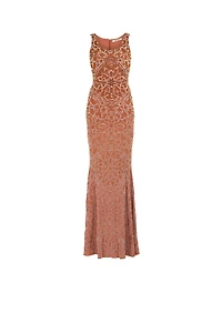 Bead-Embellished Maxi Dress