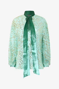 Silk-Blend Blouse With Radiant Pattern