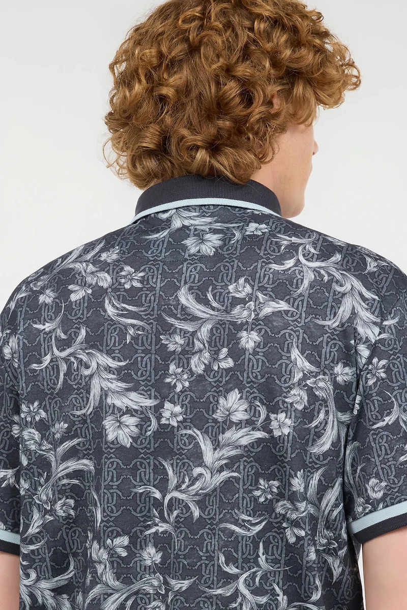 Polo Shirt With Floral Print