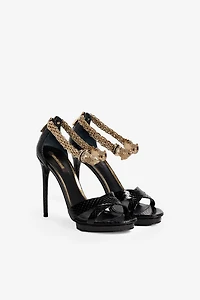 Sandals with jewel panther head