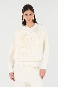 Sweater With Maxi-Rose