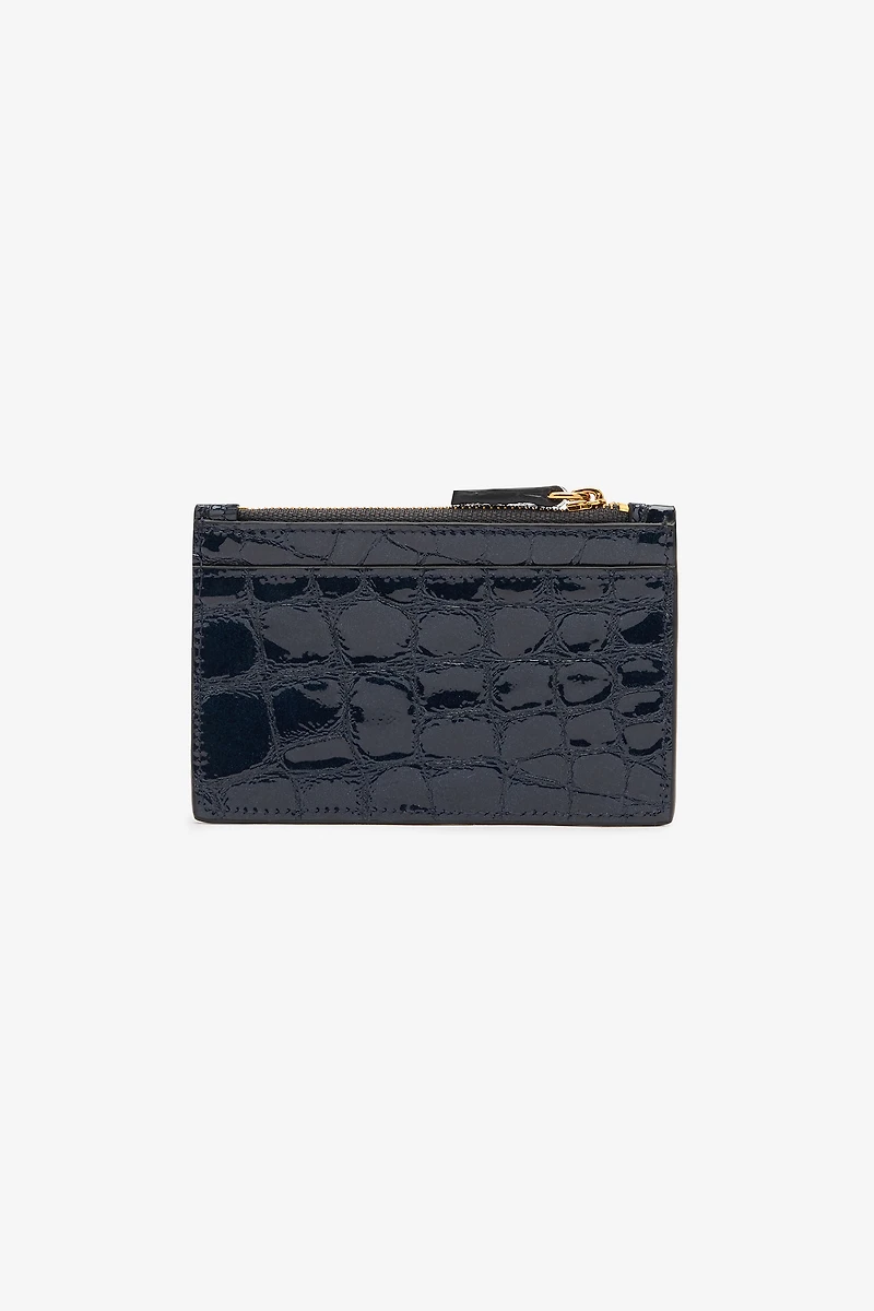 Coin Purse With Crocodile Print